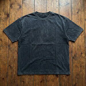 T-Shirt Oversized Black Wash Basic Tee Streetwear Cotton Unisex Short Sleeve
